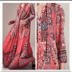 Hemant & Nandita silk maxi dress Anthropologie